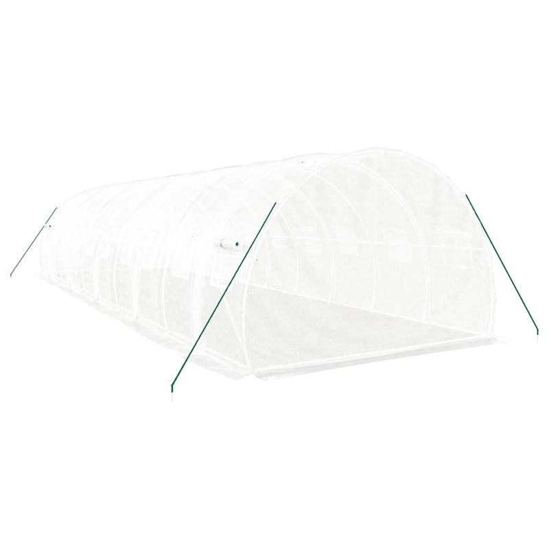 vidaXL Greenhouse with Steel Frame White 30 m² 10x3x2 m