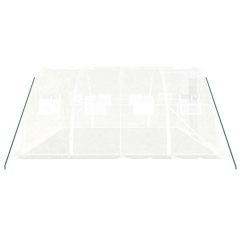 vidaXL Greenhouse with Steel Frame White 16 m² 4x4x2 m