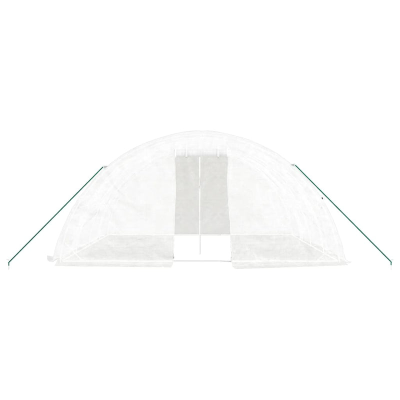 vidaXL Greenhouse with Steel Frame White 20 m² 5x4x2.3 m