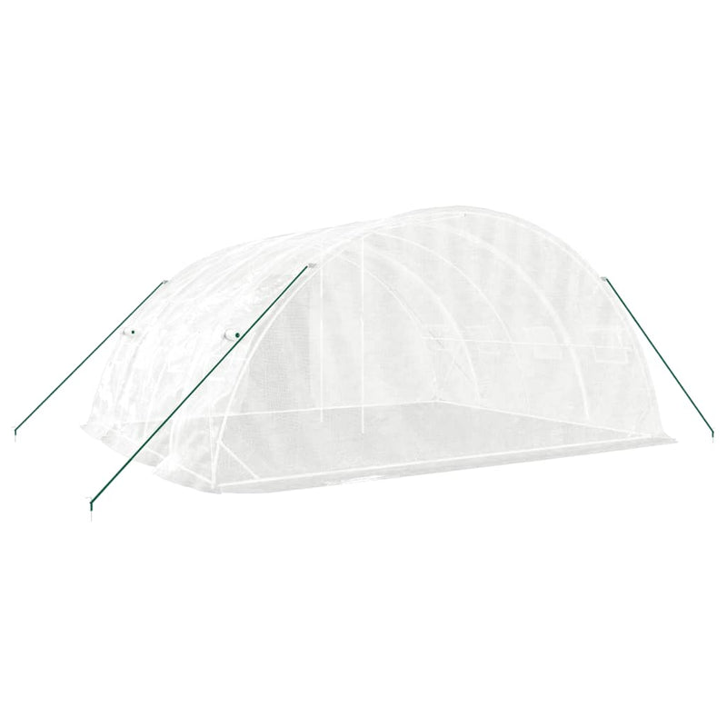 vidaXL Greenhouse with Steel Frame White 20 m² 5x4x2.3 m