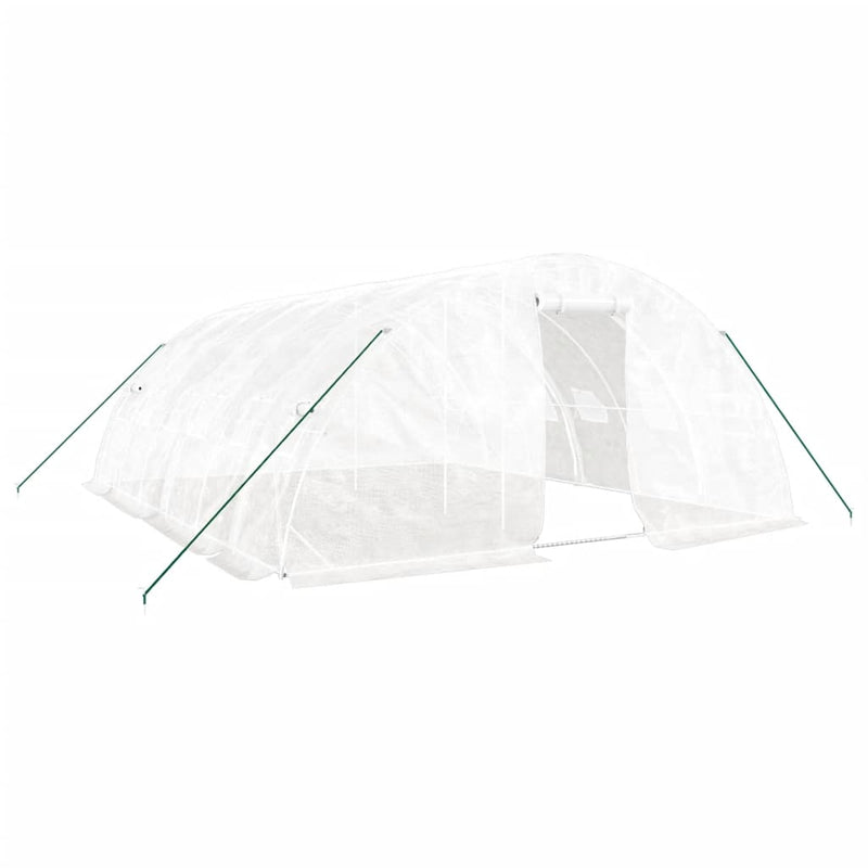 vidaXL Greenhouse with Steel Frame White 30 m² 6x5x2.3 m