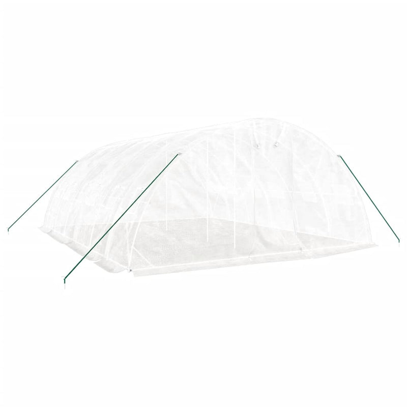vidaXL Greenhouse with Steel Frame White 30 m² 6x5x2.3 m