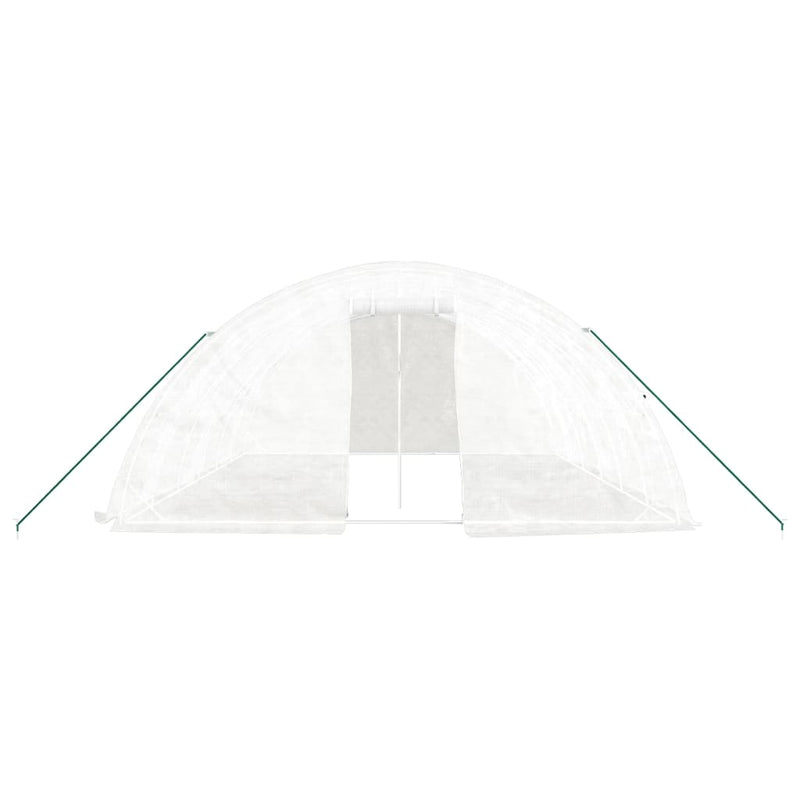 vidaXL Greenhouse with Steel Frame White 30 m² 6x5x2.3 m