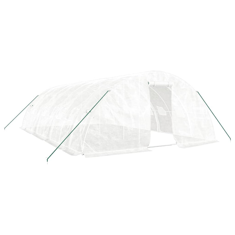 vidaXL Greenhouse with Steel Frame White 40 m² 8x5x2.3 m