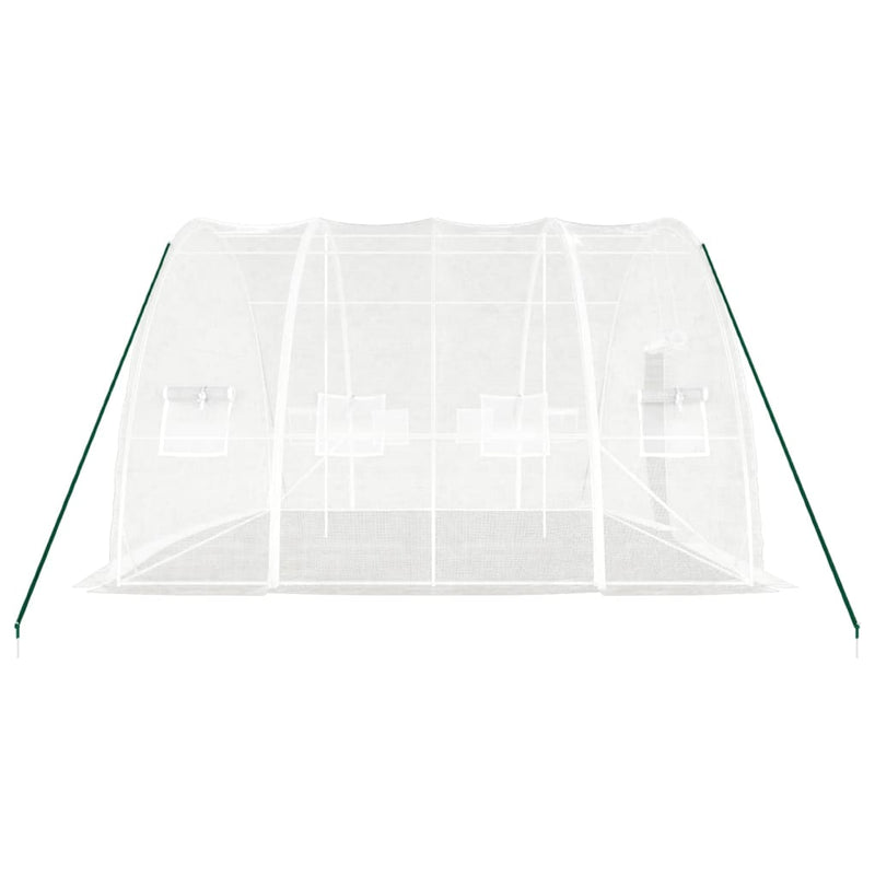 vidaXL Greenhouse with Steel Frame White 24 m² 6x4x2.85 m