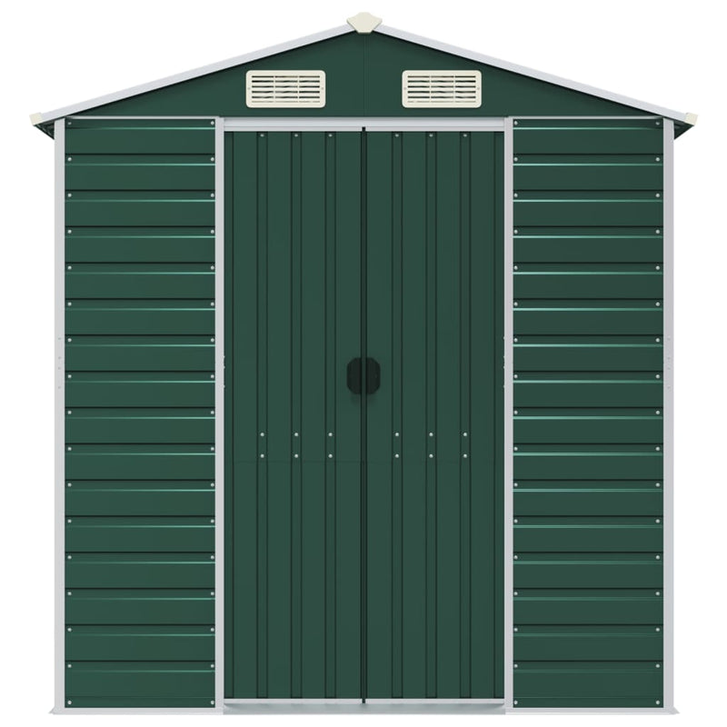 vidaXL Garden Shed Green 191x130x198 cm Galvanised Steel