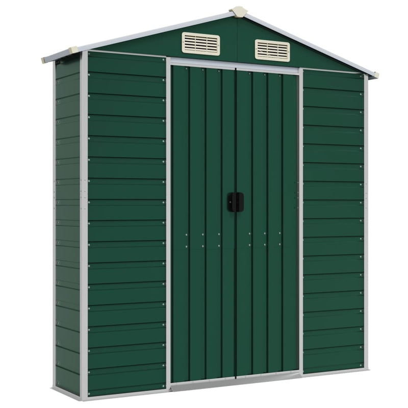 vidaXL Garden Shed Green 191x130x198 cm Galvanised Steel