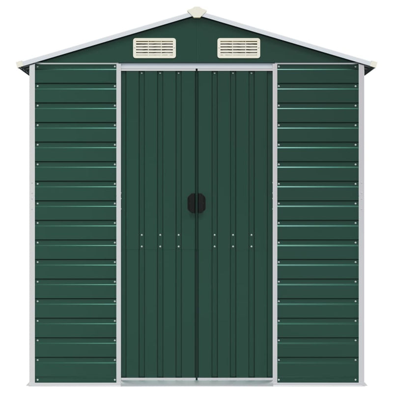 vidaXL Garden Shed Green 191x215x198 cm Galvanised Steel