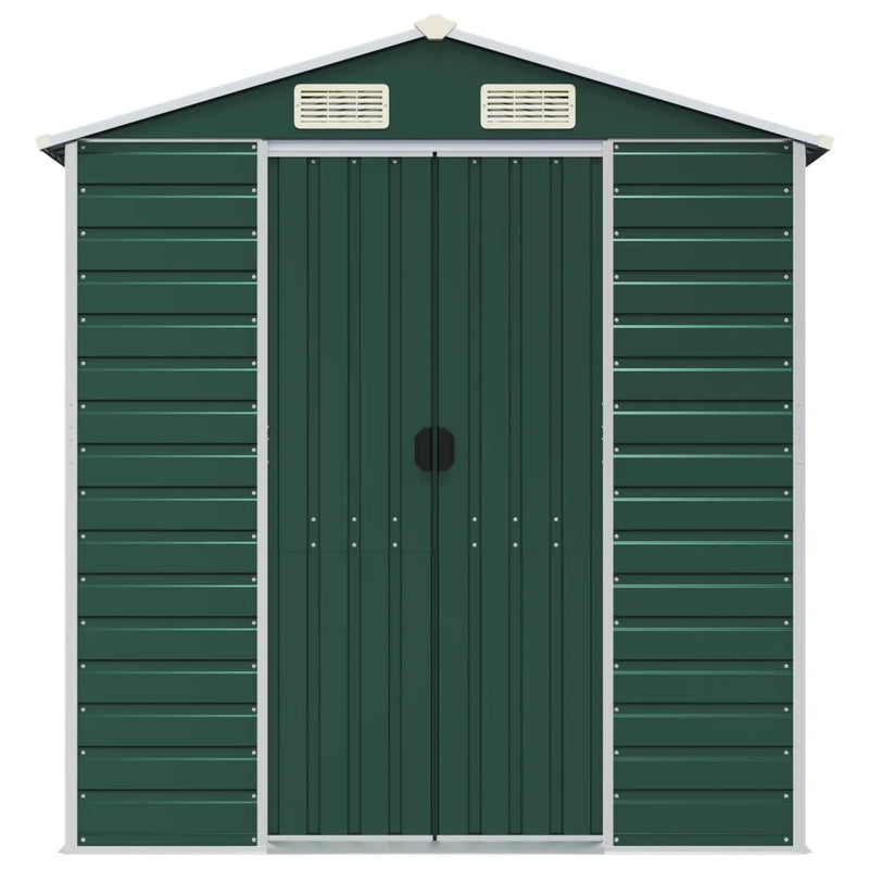 Garden Shed Green 191x385x198 cm Galvanised Steel