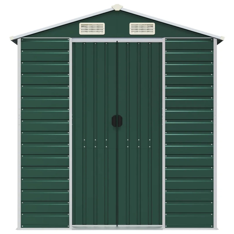 Garden Shed Green 191x470x198 cm Galvanised Steel