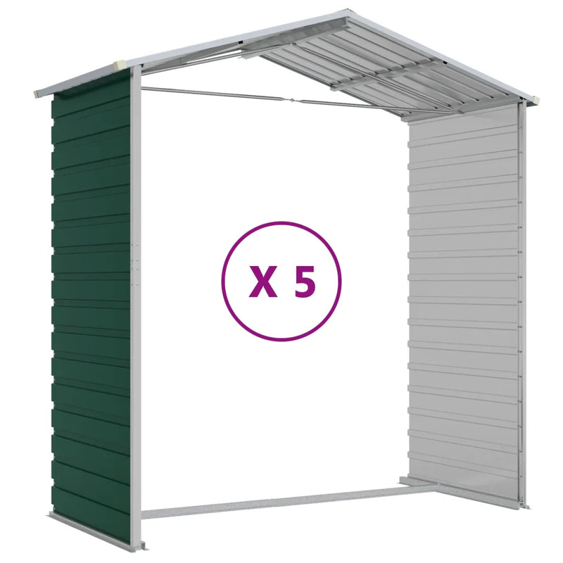 Garden Shed Green 191x470x198 cm Galvanised Steel