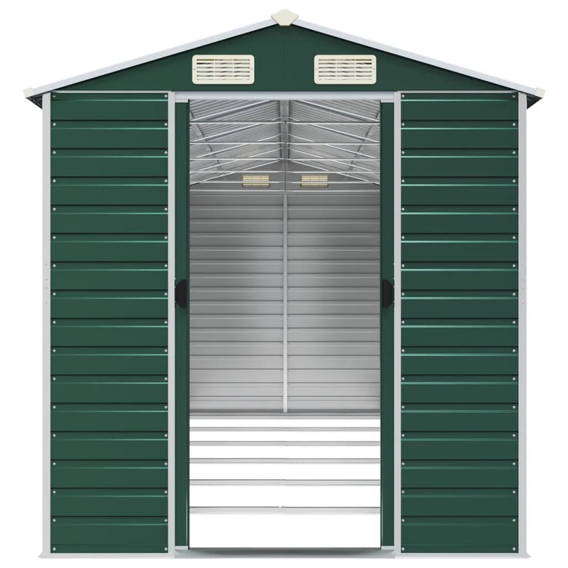 Garden Shed Green 191x555x198 cm Galvanised Steel