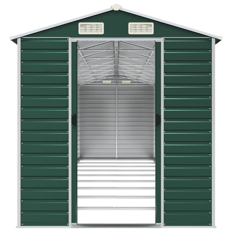 Garden Shed Green 191x810x198 cm Galvanised Steel