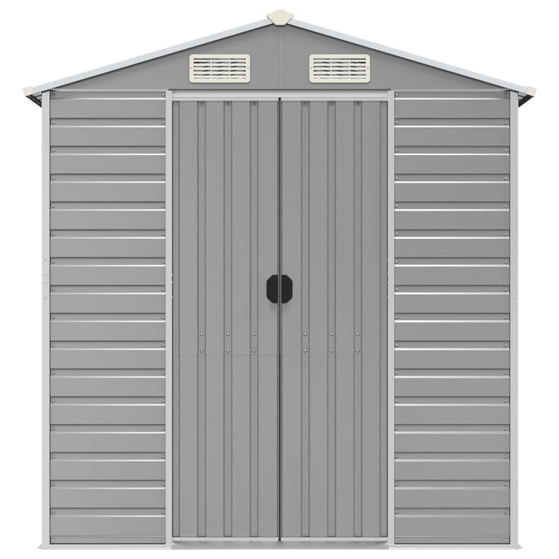 vidaXL Garden Shed Light Grey 191x130x198 cm Galvanised Steel