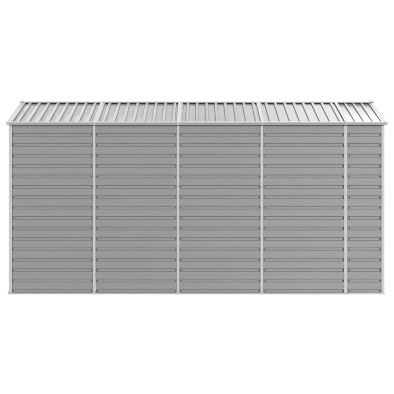 Garden Shed Light Grey 191x385x198 cm Galvanised Steel