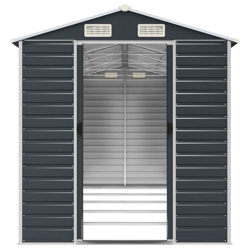 vidaXL Garden Shed Anthracite 191x470x198 cm Galvanised Steel