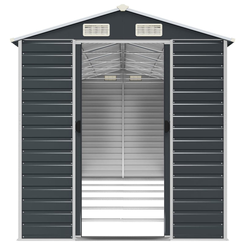 vidaXL Garden Shed Anthracite 191x555x198 cm Galvanised Steel