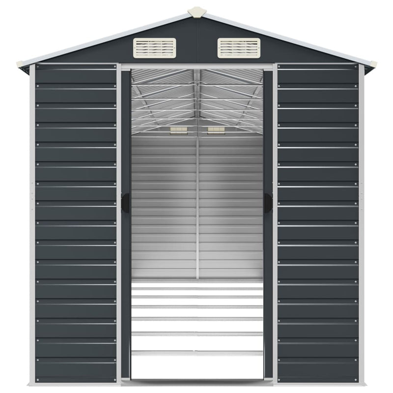 vidaXL Garden Shed Anthracite 191x640x198 cm Galvanised Steel