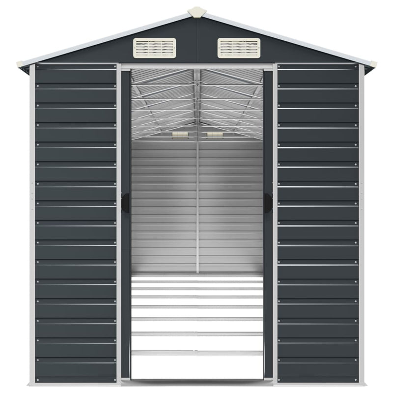 vidaXL Garden Shed Anthracite 191x725x198 cm Galvanised Steel