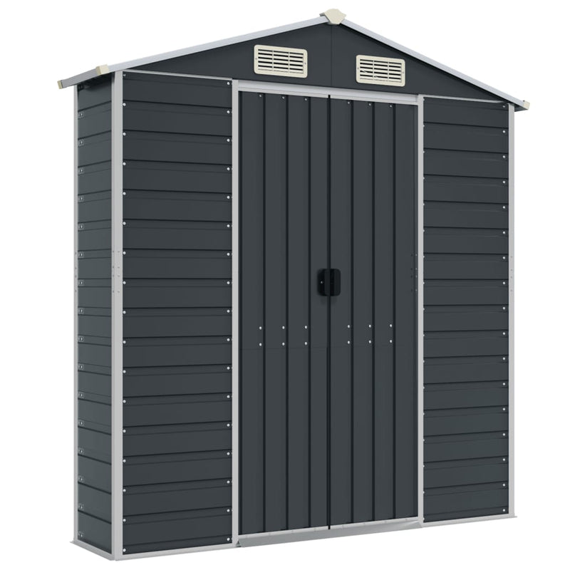 vidaXL Garden Shed Anthracite 191x725x198 cm Galvanised Steel