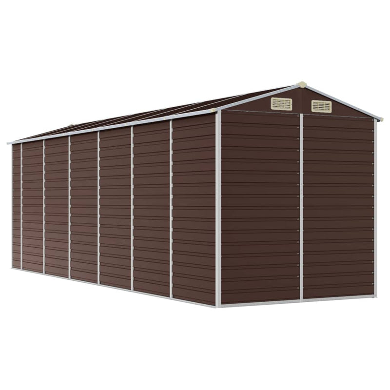 Garden Shed Brown 191x555x198 cm Galvanised Steel