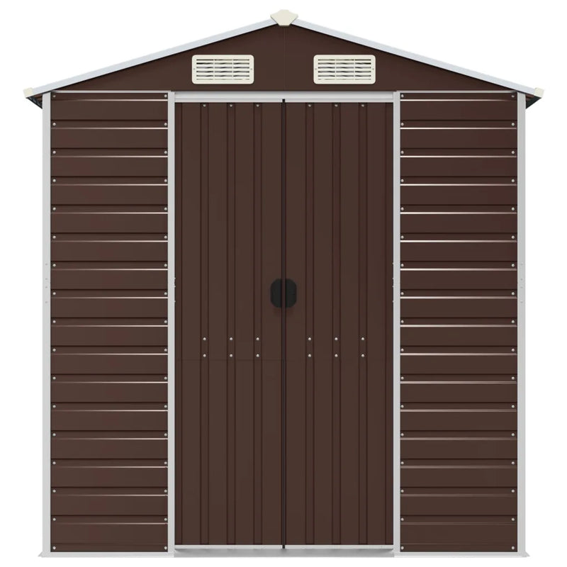 Garden Shed Brown 191x725x198 cm Galvanised Steel