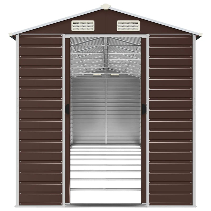Garden Shed Brown 191x810x198 cm Galvanised Steel