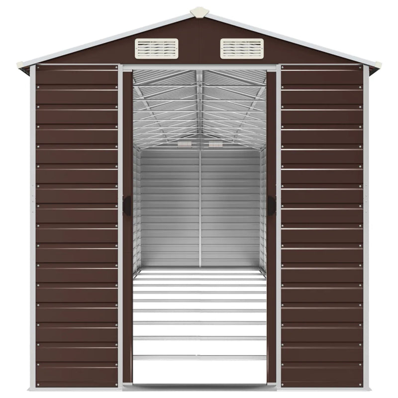 Garden Shed Brown 191x895x198 cm Galvanised Steel