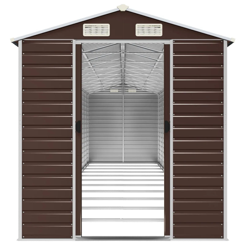 Garden Shed Brown 191x980x198 cm Galvanised Steel