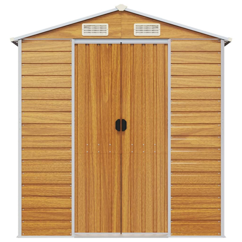 vidaXL Garden Shed Light Brown 191x215x198 cm Galvanised Steel