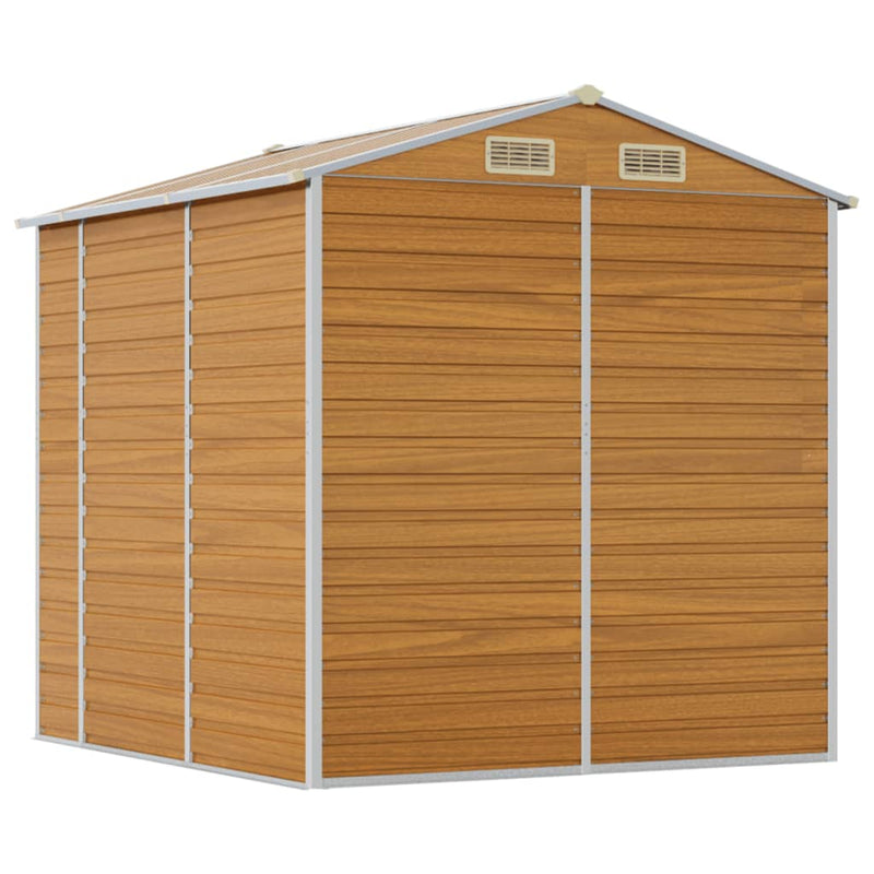 vidaXL Garden Shed Light Brown 191x215x198 cm Galvanised Steel