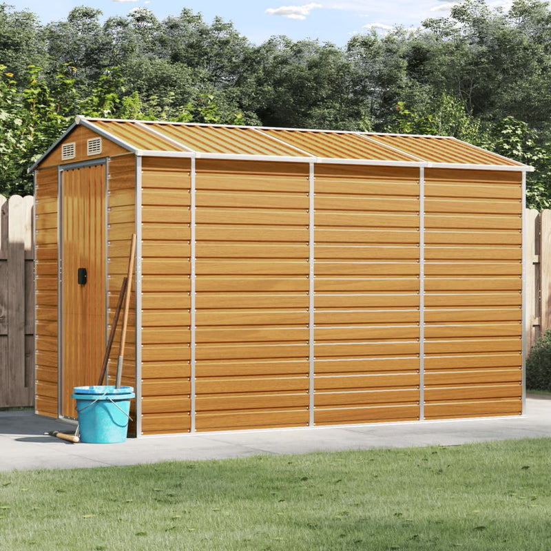 vidaXL Garden Shed Light Brown 191x300x198 cm Galvanised Steel