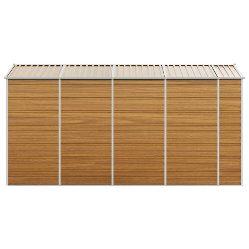 vidaXL Garden Shed Light Brown 191x385x198 cm Galvanised Steel
