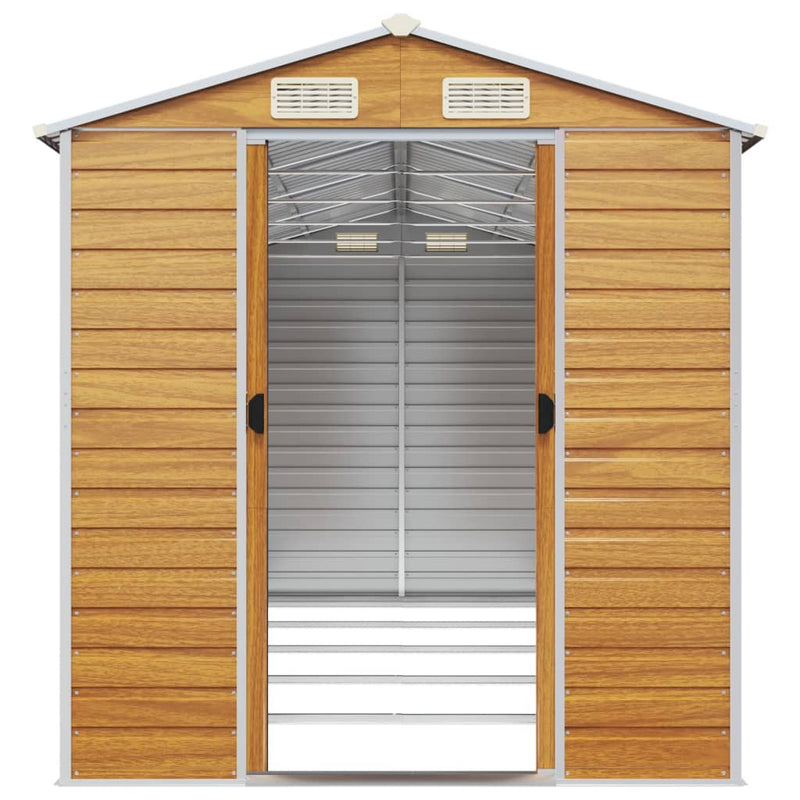 vidaXL Garden Shed Light Brown 191x470x198 cm Galvanised Steel