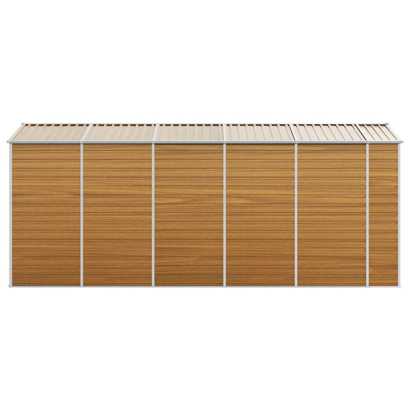 vidaXL Garden Shed Light Brown 191x470x198 cm Galvanised Steel