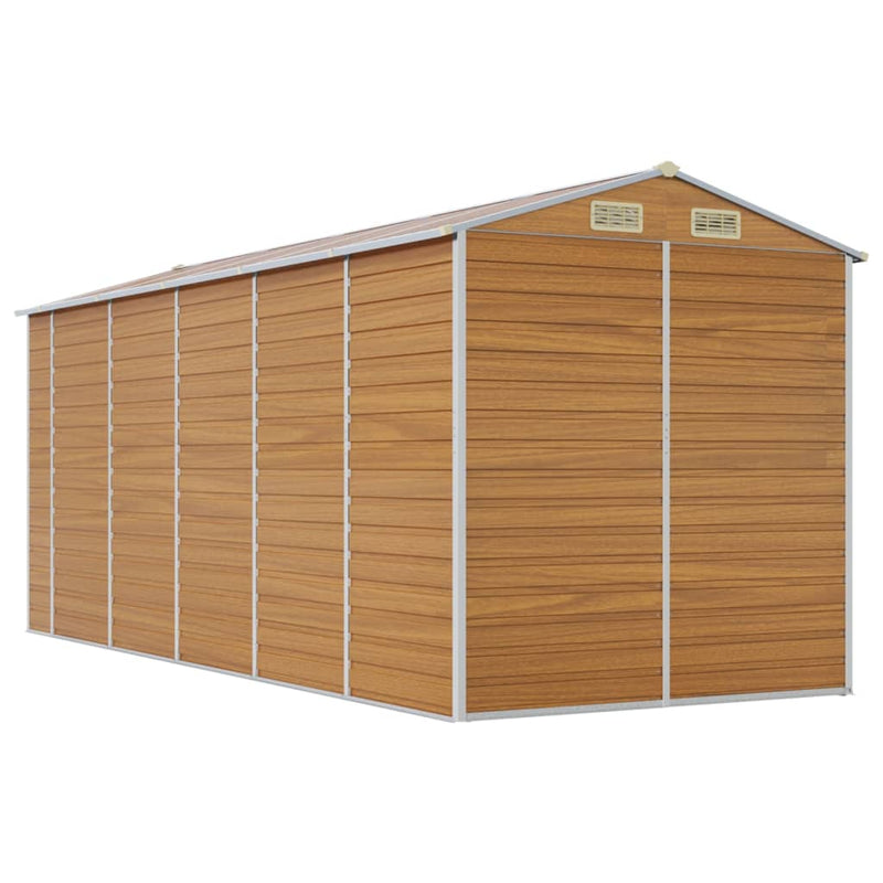 vidaXL Garden Shed Light Brown 191x470x198 cm Galvanised Steel