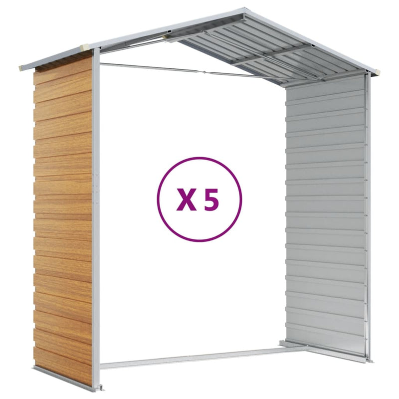 vidaXL Garden Shed Light Brown 191x470x198 cm Galvanised Steel