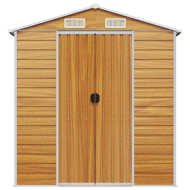 Garden Shed Light Brown 191x725x198 cm Galvanised Steel
