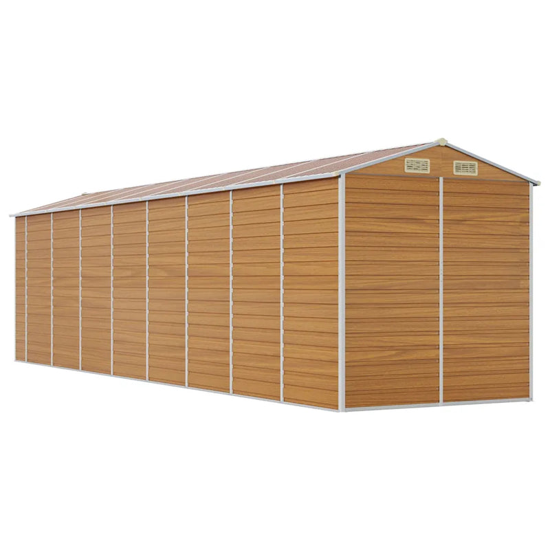 Garden Shed Light Brown 191x725x198 cm Galvanised Steel