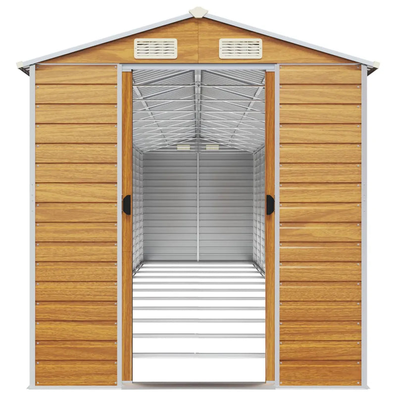 Garden Shed Light Brown 191x980x198 cm Galvanised Steel