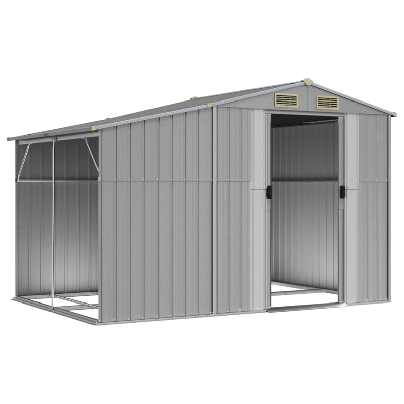 Garden Shed Grey 277x192.5x179 cm Galvanised Steel