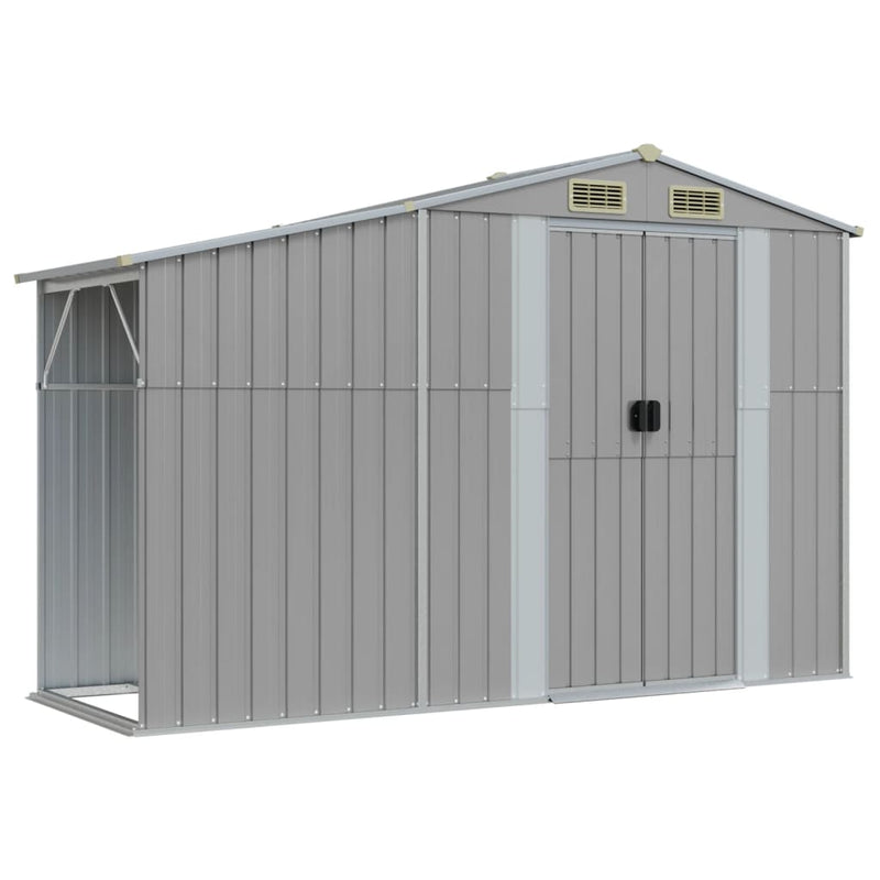 vidaXL Garden Shed Grey 277x192.5x179 cm Galvanised Steel
