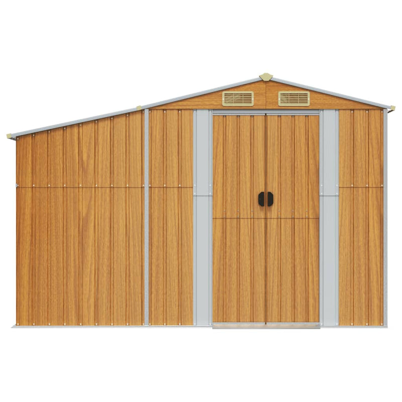 vidaXL Garden Shed Light Brown 277x192.5x179 cm Galvanised Steel