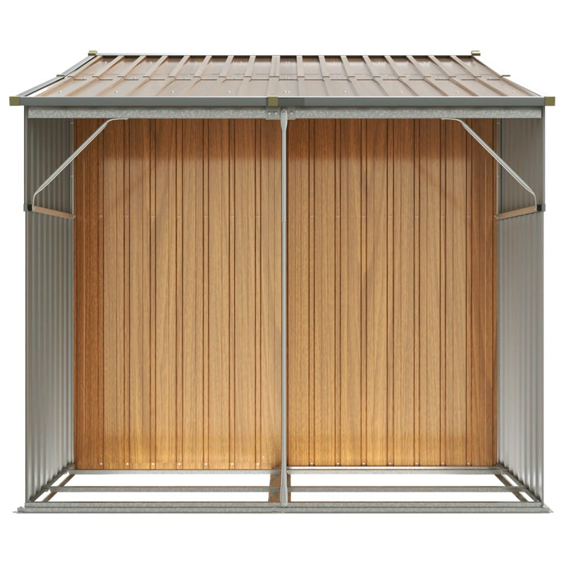 vidaXL Garden Shed Light Brown 277x192.5x179 cm Galvanised Steel