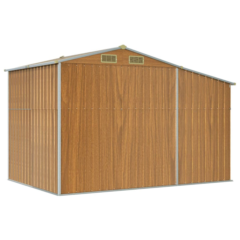 vidaXL Garden Shed Light Brown 277x192.5x179 cm Galvanised Steel