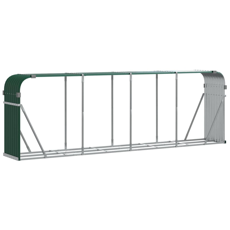 vidaXL Log Holder Green 300x45x100 cm Galvanised Steel
