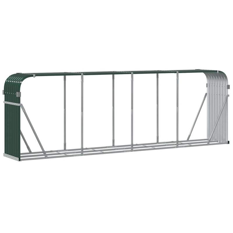 vidaXL Log Holder Green 300x45x100 cm Galvanised Steel