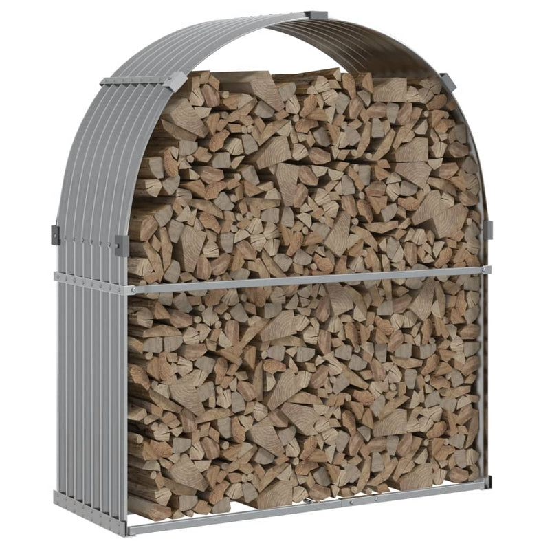 vidaXL Log Holder Light Grey 120x45x140 cm Galvanised Steel