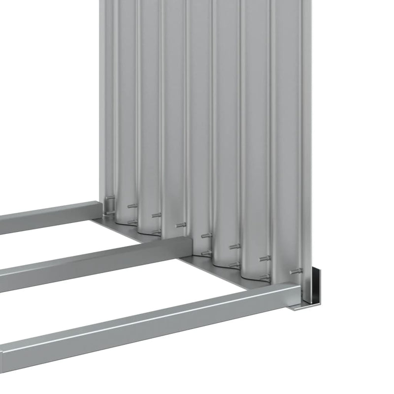 vidaXL Log Holder Light Grey 120x45x140 cm Galvanised Steel