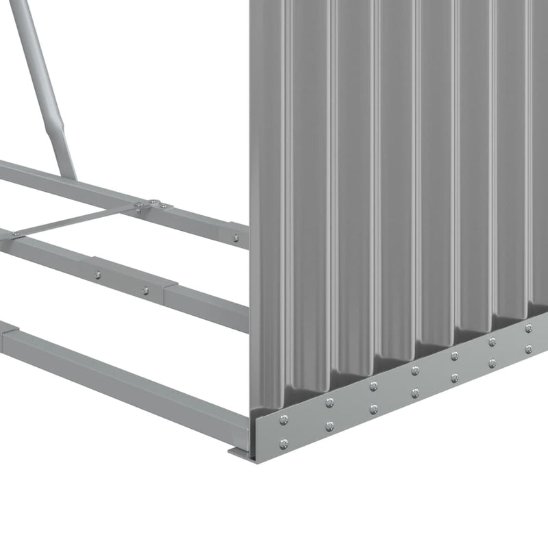 vidaXL Log Holder Light Grey 120x45x140 cm Galvanised Steel